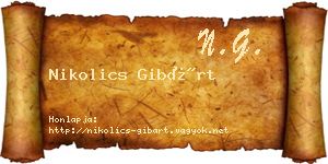Nikolics Gibárt névjegykártya